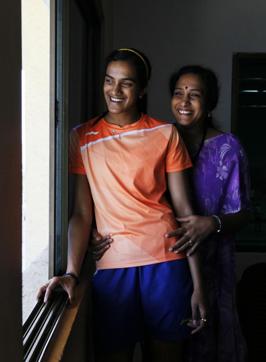 PV Sindhu with her mother at the Pullela Gopichand Badminton Academy in Hyderabad (Raj K. Raj/Hindustan Times) PV Sindhu with her mother at the Pullela Gopichand Badminton Academy in Hyderabad (Raj K. Raj/Hindustan Times)