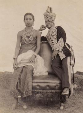 Maharaja Churachand Singh and Maharani Dhanamanjuri Devi of Manipur in 1905. The photograph was taken on the occasion of their wedding. The royal couple’s attire seen in the photo is being recreated for the project launched by the Alford Manor House Museum. (Courtesy Imasi: The Maharaj Kumari Binodini Devi Foundation) Maharaja Churachand Singh and Maharani Dhanamanjuri Devi of Manipur in 1905. The photograph was taken on the occasion of their wedding. The royal couple’s attire seen in the photo is being recreated for the project launched by the Alford Manor House Museum. (Courtesy Imasi: The Maharaj Kumari Binodini Devi Foundation)
