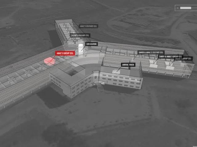 Amnesty’s reconstruction of Saydnaya prison. (Photograph: Amnesty International/Forensic Architecture.) Amnesty’s reconstruction of Saydnaya prison. (Photograph: Amnesty International/Forensic Architecture.)