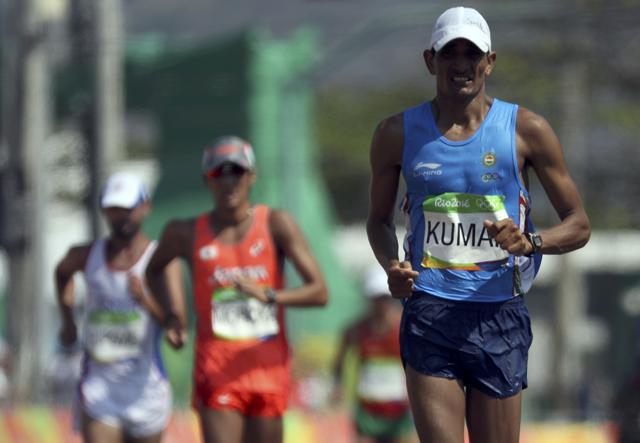 Sandeep Kumar finished 35th in the men’s 50Km walk. (REUTERS photo) Sandeep Kumar finished 35th in the men’s 50Km walk. (REUTERS photo)