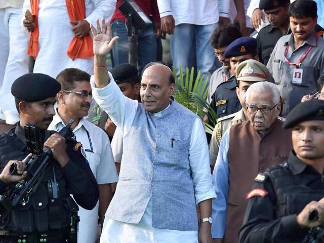 Union home minister Rajnath Singh said the government was trying its best to return normalcy to the Kashmir Valley. (PTI)