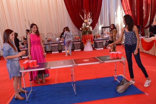 A beer pong table adds bling to your party. A beer pong table adds bling to your party.