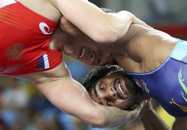 Sandeep Tomar lost to Russia’s Victor Lebedev in men’s 57kg freestyle. (REUTERS Photo) Sandeep Tomar lost to Russia’s Victor Lebedev in men’s 57kg freestyle. (REUTERS Photo)