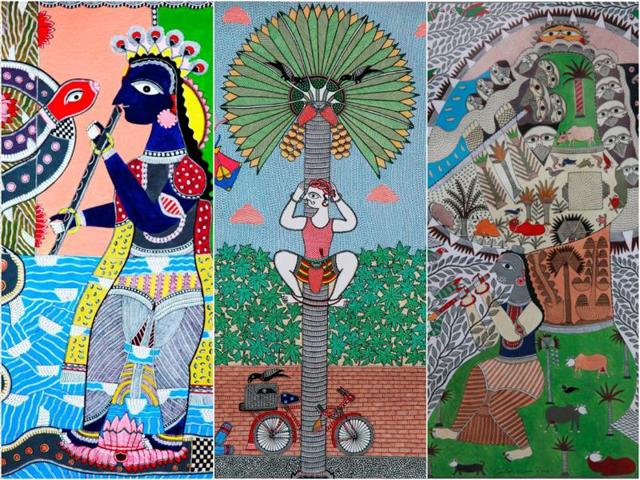 Satrangi: An Exhibition of Mithila-Madhubani Art, showcases works of 14 artists.