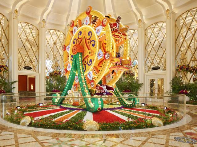A $4.1 billion luxury hotel that features an artificial lake, gondolas, a Jeff Koons art installation and rooms dripping in crystal is finally set to open its doors in Macau next week. (AFP) A $4.1 billion luxury hotel that features an artificial lake, gondolas, a Jeff Koons art installation and rooms dripping in crystal is finally set to open its doors in Macau next week. (AFP)