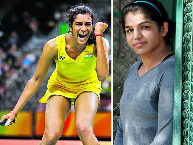 PV Sindhu (left) won the silver medal in women’s singles badminton and Sakshi Malik (right) won the bronze in women’s freestyle wrestling 58-kg at Rio Olympics. (HT File Photo) PV Sindhu (left) won the silver medal in women’s singles badminton and Sakshi Malik (right) won the bronze in women’s freestyle wrestling 58-kg at Rio Olympics. (HT File Photo)
