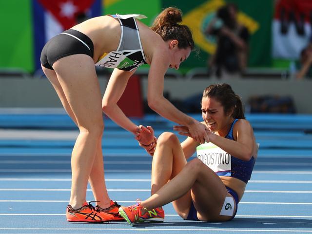 Nikki Hamblin and Abbey D'Agostino’s simple gesture earned praise world over. (REUTERS) Nikki Hamblin and Abbey D'Agostino’s simple gesture earned praise world over. (REUTERS)