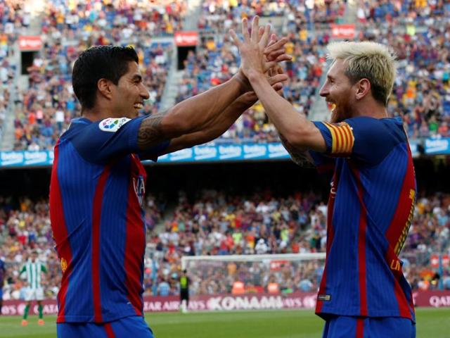 Luis Suarez, who led scoring in La Liga with 40 goals last season, began the new campaign with a hat-trick. (REUTERS) Luis Suarez, who led scoring in La Liga with 40 goals last season, began the new campaign with a hat-trick. (REUTERS)