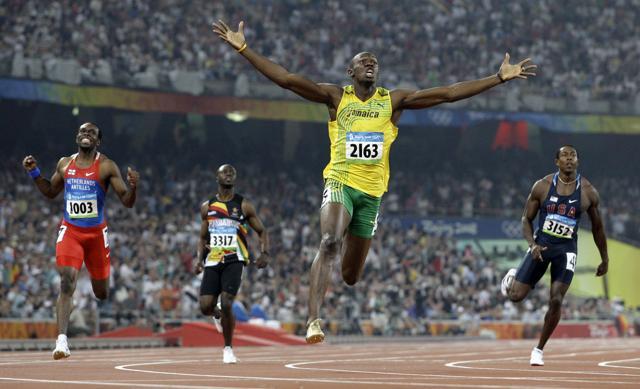 Two months before the 2008 Olympics, Bolt wasn’t sure what event he’d run in besides the 200m. Cut to Beijing, and his triple portfolio of the 100m, 200m and the 4x100m was born. (AP) Two months before the 2008 Olympics, Bolt wasn’t sure what event he’d run in besides the 200m. Cut to Beijing, and his triple portfolio of the 100m, 200m and the 4x100m was born. (AP)