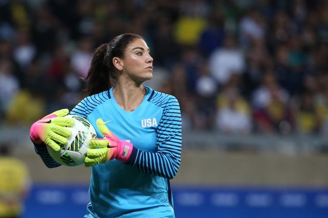 Hope Solo described the Swedish team the US lost to as a “bunch of cowards”. (AP) Hope Solo described the Swedish team the US lost to as a “bunch of cowards”. (AP)