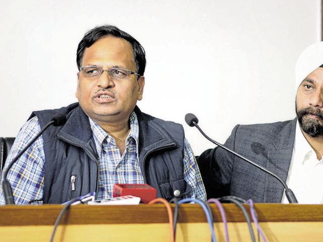 Delhi health minister Satyendra Jain (left) is the chairperson of the “Society for Universal Healthcare in Delhi”. (Sonu Mehta/ HT file photo) Delhi health minister Satyendra Jain (left) is the chairperson of the “Society for Universal Healthcare in Delhi”. (Sonu Mehta/ HT file photo)