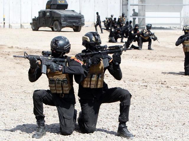 File photo of members of the special forces of the Iraqi counter-terrorism forces during a training in Baghdad . Iraq on August 21, 2016, hanged 36 men convicted for a 2014 massacre of hundreds of military recrutits. (AFP) File photo of members of the special forces of the Iraqi counter-terrorism forces during a training in Baghdad . Iraq on August 21, 2016, hanged 36 men convicted for a 2014 massacre of hundreds of military recrutits. (AFP)