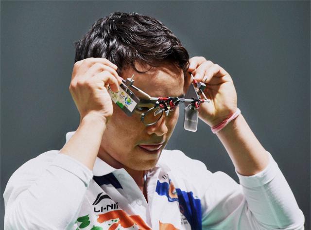 Shooter Jitu Rai reacts after losing in the finals of men's 10m Air Pistol event. (PTI Photo) Shooter Jitu Rai reacts after losing in the finals of men's 10m Air Pistol event. (PTI Photo)
