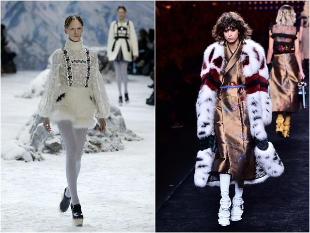 (From left) Light-colored fur goes soft and fluffy at Moncler Gamme Rouge; Fendi does fur like no one else. (AFP) (From left) Light-colored fur goes soft and fluffy at Moncler Gamme Rouge; Fendi does fur like no one else. (AFP)
