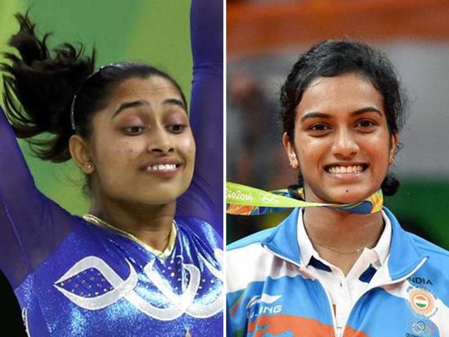 Karmakar’s fourth-place finish in the individual vault final is India’s best performance in the event at an international competition. Sindhu bagged the silver after going down in a match against World No 1 Marin of Spain. Karmakar’s fourth-place finish in the individual vault final is India’s best performance in the event at an international competition. Sindhu bagged the silver after going down in a match against World No 1 Marin of Spain.
