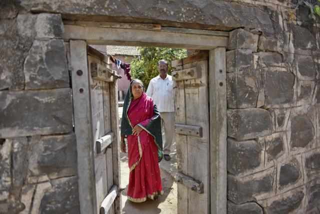 Sixty-seven-year-old Babytai Ramchandra Sutar’s story began 47 years ago when her husband, the late Ramchandra Sutar, was arrested for murder. When Ramchandra was set free after four years, residents of the neighbouring Bhingewadi village urged him not to go back to his village. (Satish Bate/Hindustan Times)