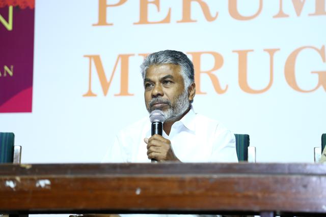Author Perumal Murugan speaks at the launch of his new collection of poems in Delhi on Monday. (Penguin publishers handout photo)