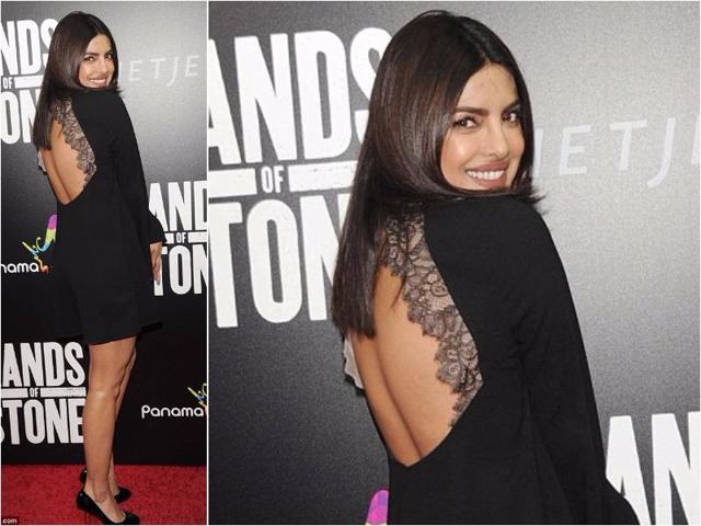 As if the mini dress didn’t show enough skin, it also included a backless cutout featuring a lacy black detailing. (Instagram) As if the mini dress didn’t show enough skin, it also included a backless cutout featuring a lacy black detailing. (Instagram)