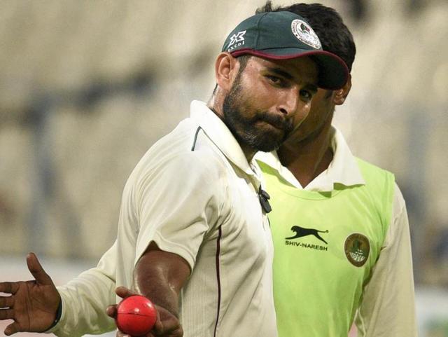 Mohammed Shami’s seven-wicket haul was the highlight of the Bhowanipore Club match. (Prateek Choudhury/HT Photo)