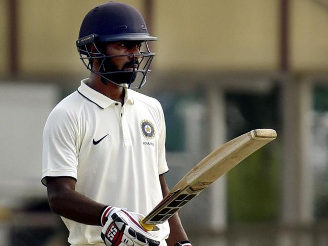 Former India player and India Red opener, Abhinav Mukund is being bowled by India Green spinner Pragyan Ojha. He was the only batsman who was assured against the pink ball as the day-night Duleep Trophy made its debut on Tuesday.(Mohd Zakir/HT Photo)