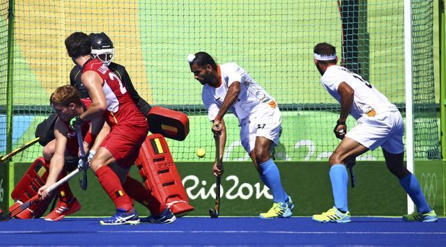 Akashdeep Singh scores India’s only goal against Belgium during Rio Olympics. (Reuters Photo) Akashdeep Singh scores India’s only goal against Belgium during Rio Olympics. (Reuters Photo)