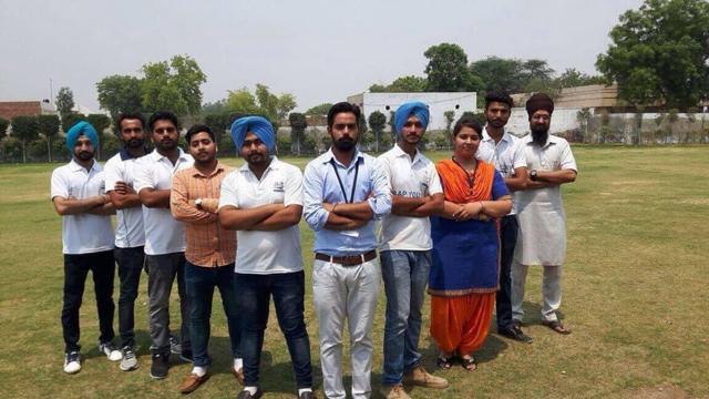 Aam Aadmi Party volunteers identified as AAP Youth Mansa (AYM)(HT Photo)