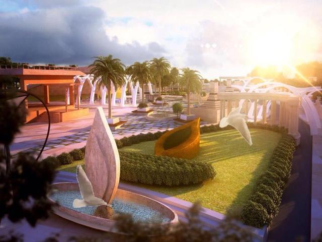 A model of the Durgiana Temple plaza project in Amritsar. (Sameer Sehgal/HT Photo) A model of the Durgiana Temple plaza project in Amritsar. (Sameer Sehgal/HT Photo)