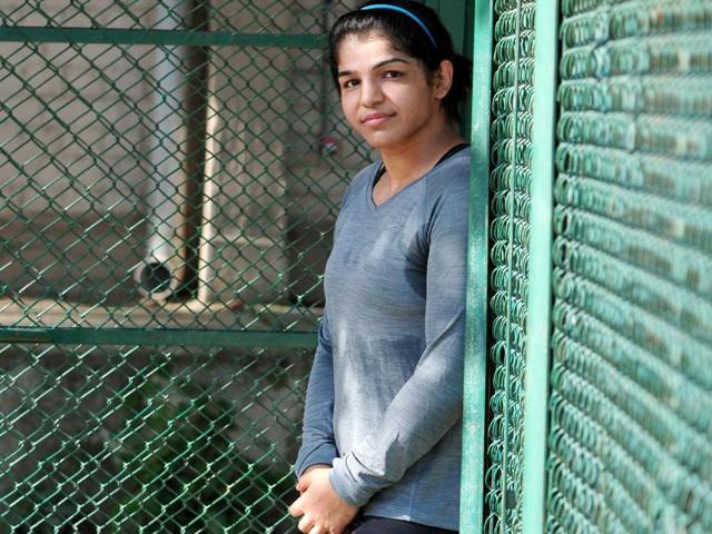 Women wrestler Sakshi Malik during a practice session at wrestling training centre in Rohtak (Haryana)(Raj Kumar/HT) Women wrestler Sakshi Malik during a practice session at wrestling training centre in Rohtak (Haryana)(Raj Kumar/HT)