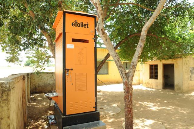 An e-toilet in the village. (HT Photo) An e-toilet in the village. (HT Photo)