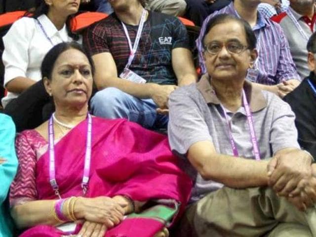 Former finance minister P Chidambaram with his wife Nalini Chidambaram in Saradha chit fund scam case. (PTI file photo) Former finance minister P Chidambaram with his wife Nalini Chidambaram in Saradha chit fund scam case. (PTI file photo)
