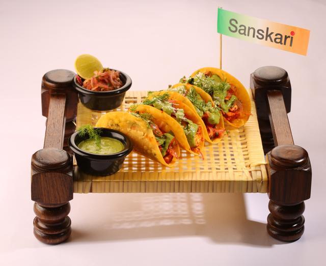 Chicken Sanskari Tacos at Hoppipola.