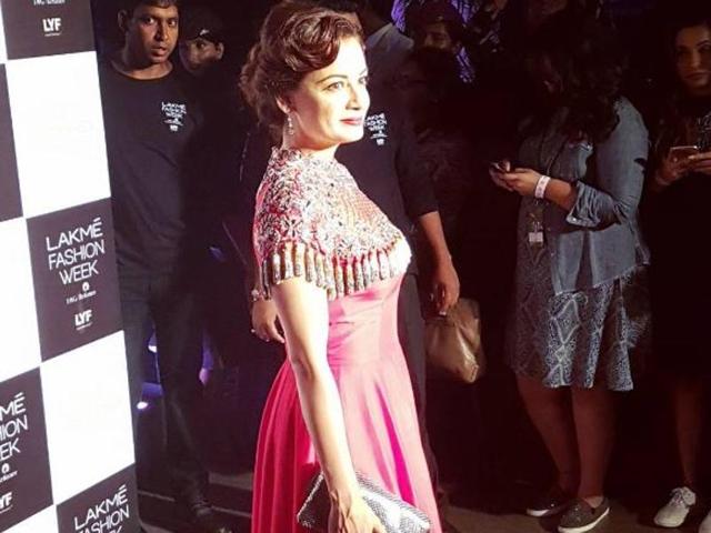 Actress Dia Mirza during the Lakme Fashion Week Winter Festive 2016 on Thursday. (Instagram) 