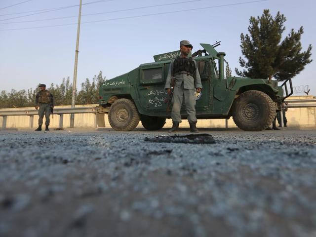 Afghan security forces stand guard after an attack on the American University of Afghanistan in Kabul, Afghanistan. (AP) Afghan security forces stand guard after an attack on the American University of Afghanistan in Kabul, Afghanistan. (AP)