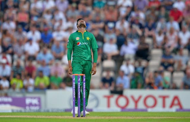 Mohammad Amir reacts after Sarfraz Ahmed’s dropped catch. (AFP) Mohammad Amir reacts after Sarfraz Ahmed’s dropped catch. (AFP)