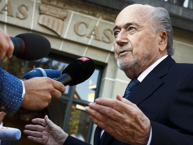 Former Fifa President Sepp Blatter arrives at the International Court of Arbitration for Sport. (AP Photo) Former Fifa President Sepp Blatter arrives at the International Court of Arbitration for Sport. (AP Photo)
