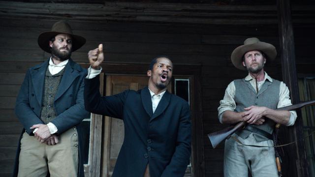 In this image released by Fox Searchlight Pictures, from left, Armie Hammer portrays Samuel Turner, Nate Parker portrays Nat Turner and Jayson Warner Smith portrays Earl Fowler in a scene from The Birth of a Nation, opening Oct. 7, 2016. (AP) In this image released by Fox Searchlight Pictures, from left, Armie Hammer portrays Samuel Turner, Nate Parker portrays Nat Turner and Jayson Warner Smith portrays Earl Fowler in a scene from The Birth of a Nation, opening Oct. 7, 2016. (AP)