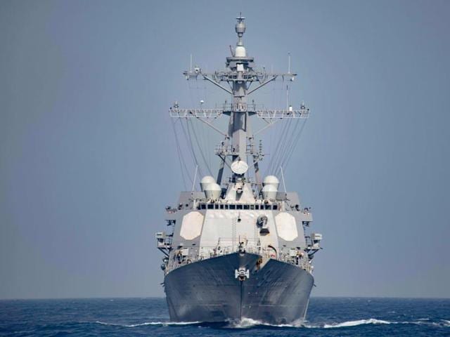 Guided-missile destroyer USS Nitze operating in the Mediterranean Sea.(US Navy handout via AFP File Photo)
