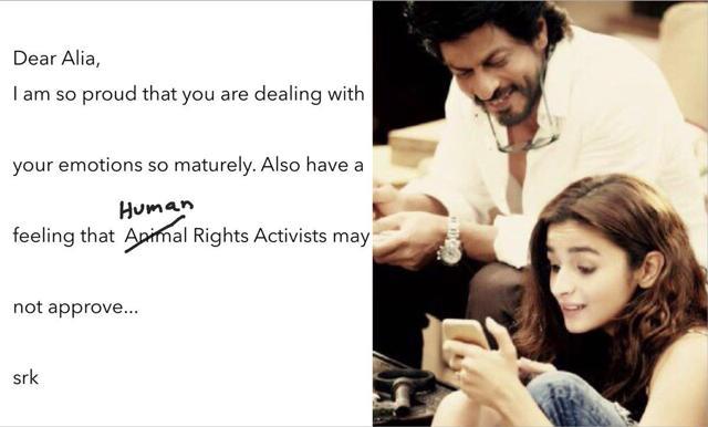 Shah Rukh Khan tweeted a message with the first look of Dear Zindagi.