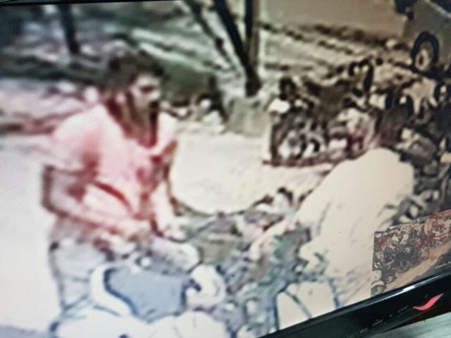 CCTV footage of the accused. (HT Photo)