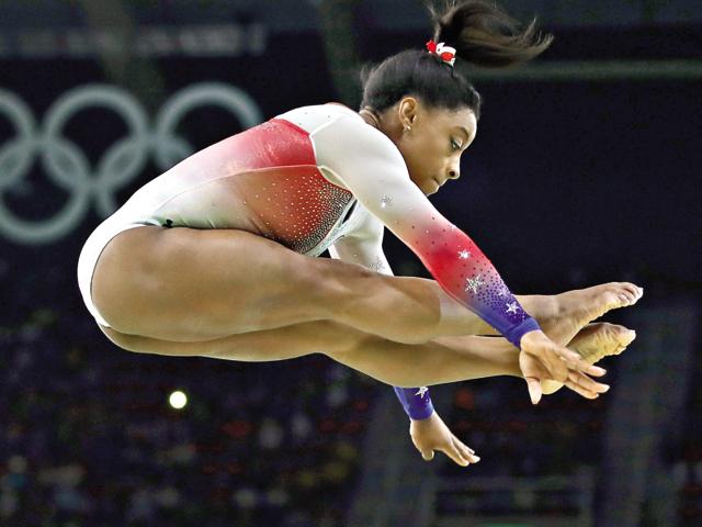 Perfect landing: Gymnast Simone Biles declared: “I am not the next Usain Bolt or Michael Phelps. I am the first Simone Biles.” (Photo by Clive Brunskill/Getty Images)(Getty Images)