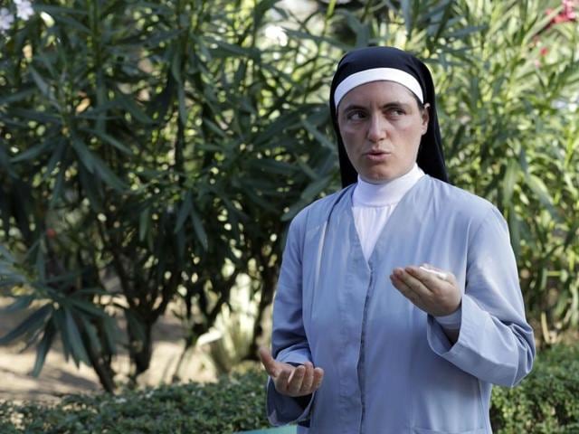Sister Marjana Lleshi talks during an interview with the Associated Press in Ascoli Piceno, Italy. (AP) Sister Marjana Lleshi talks during an interview with the Associated Press in Ascoli Piceno, Italy. (AP)