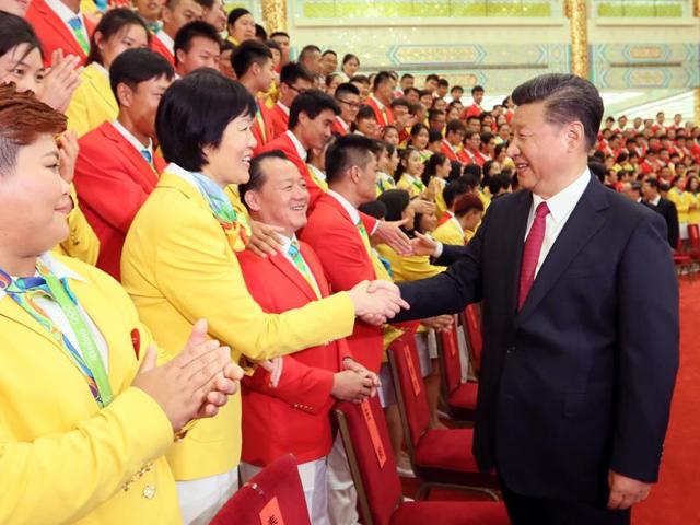 China’s President Xi Jinping meets the country’s women’s volleyball team in Beijing. Xi is conducting a sweeping campaign against corruption. (AP) China’s President Xi Jinping meets the country’s women’s volleyball team in Beijing. Xi is conducting a sweeping campaign against corruption. (AP)