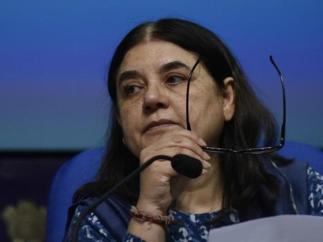 Union women and child development minister Maneka Gandhi denied having said “paternity leave will be just a holiday” in an interview to a national daily. (PTI file photo) Union women and child development minister Maneka Gandhi denied having said “paternity leave will be just a holiday” in an interview to a national daily. (PTI file photo)