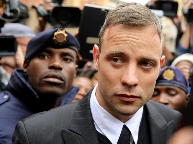 South African Olympic sprinter Oscar Pistorius appears at the Magistrate Court in Pretoria to secure bail as he appeared on charges of murdering his model girlfriend Reeva Steenkamp. AFP(AFP Photo)