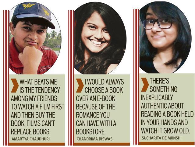 Students in Kolkata feel books can never be replaced by e-books or movie adaptations. (HT Photo) Students in Kolkata feel books can never be replaced by e-books or movie adaptations. (HT Photo)