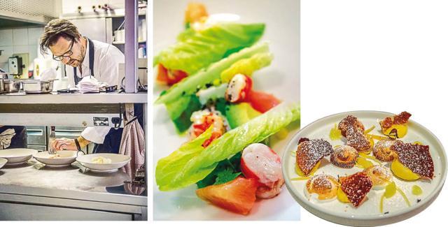 Chef Rikard Hult adds his master touch to his well-crafted dishes at L’Épicurien, Albi; the avocado, prawn, greens and citrus salad makes for a delicious start to a meal at L’Épicurien; the lemon curd tart crumble merengue is the perfect balance of sweet and tangy. Chef Rikard Hult adds his master touch to his well-crafted dishes at L’Épicurien, Albi; the avocado, prawn, greens and citrus salad makes for a delicious start to a meal at L’Épicurien; the lemon curd tart crumble merengue is the perfect balance of sweet and tangy.