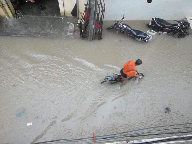 A flooded area in Ferozepur after the heavy downpour on Saturday. (HT Photo)