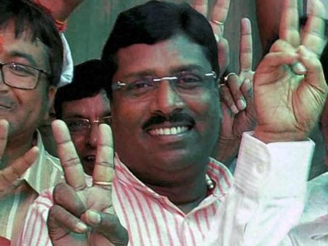 Jharkhand BJP president Tala Marandi in Ranchi.(PTI File Photo)