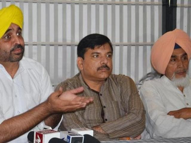 Bhagwant Mann, Sanjay Singh and Sucha Singh Chhotepur (HT File) Bhagwant Mann, Sanjay Singh and Sucha Singh Chhotepur (HT File)
