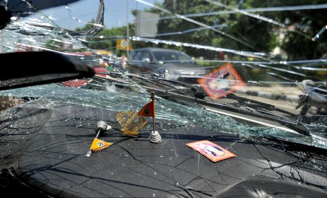 The deceased have been identified as Jarnail Singh (46) and his cousin Sukhwinder Singh (37). Those injured are: Jarnail’s wife Ravinder Kaur, their son Amandeep Singh and Navdeep Singh, a cousin of Ravinder. (Ravi Kumar/HT Photo)